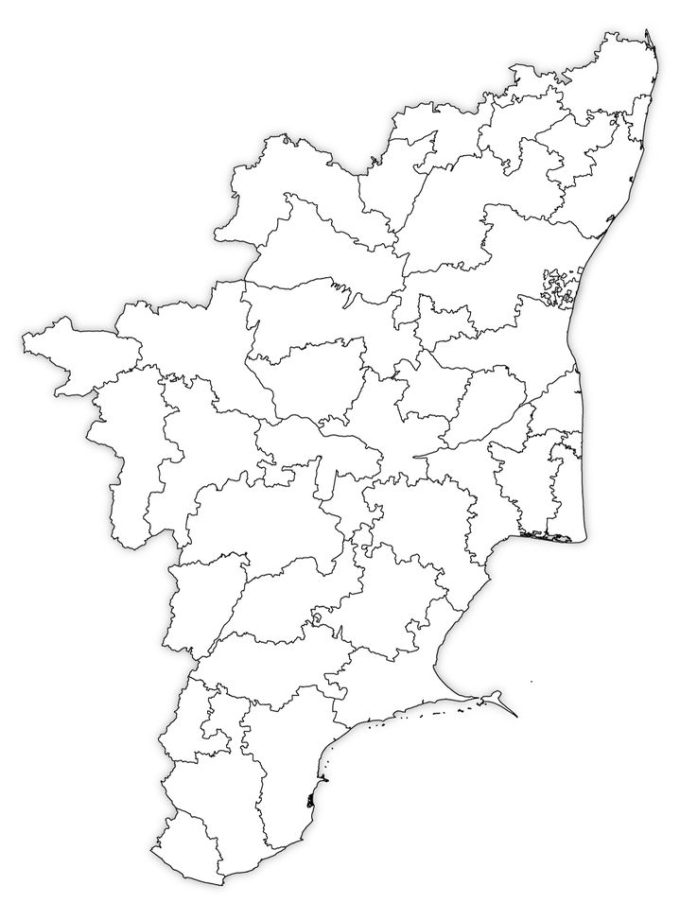 Tamil Nadu Outline Map
