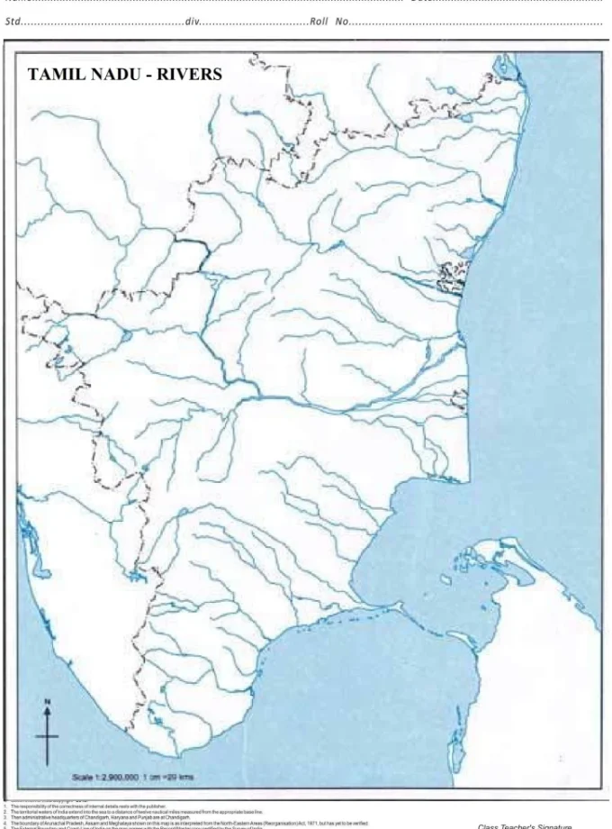Tamil Nadu Rivers Map
